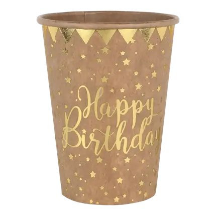 Happy Birthday-tumbler - pakke med 10