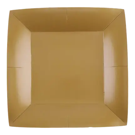 Lille firkantet tallerken guld 18 cm - sæt med 10 stk.