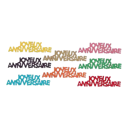 Happy Birthday bordpynt - sæt med 8 stk.