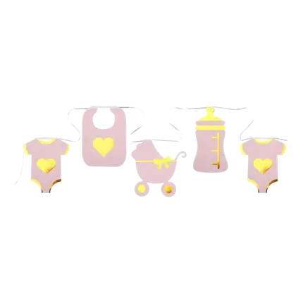 Lyserød guirlande til babyshower