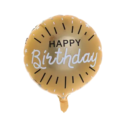 Glitrende Happy Birthday-ballon i aluminium