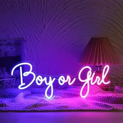 Neonlys til kønsafsløring af dreng eller pige