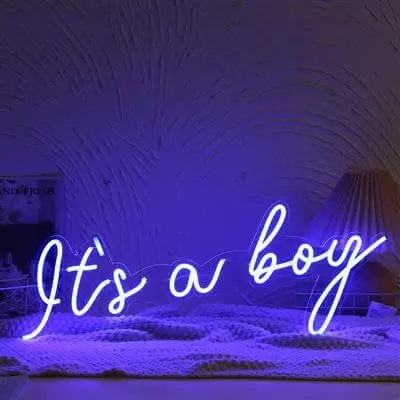 It's a Boy Neon lyseblå