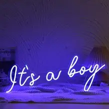 It's a Boy Neon lyseblå