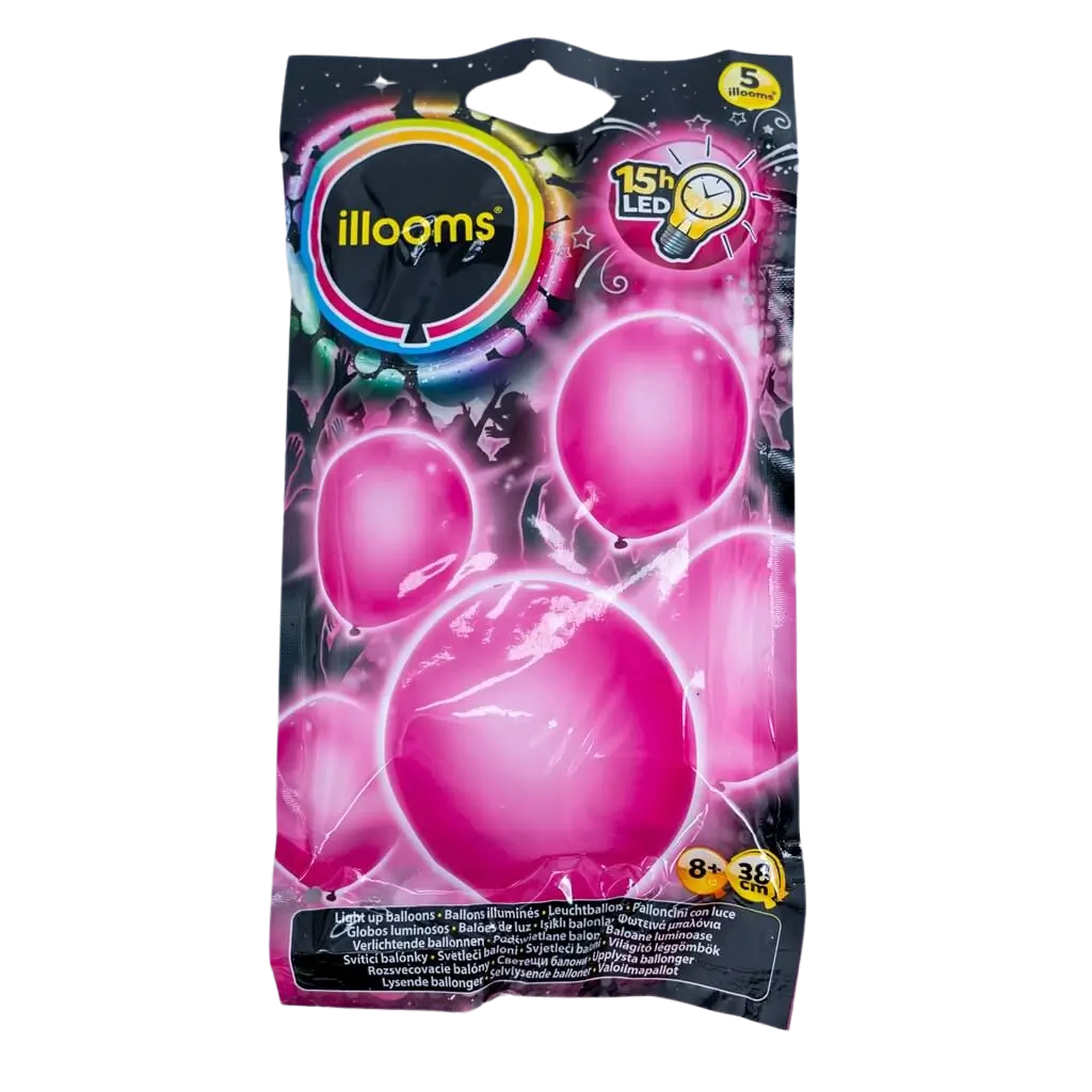 Illooms® LED-Balloner i latex - Rosa