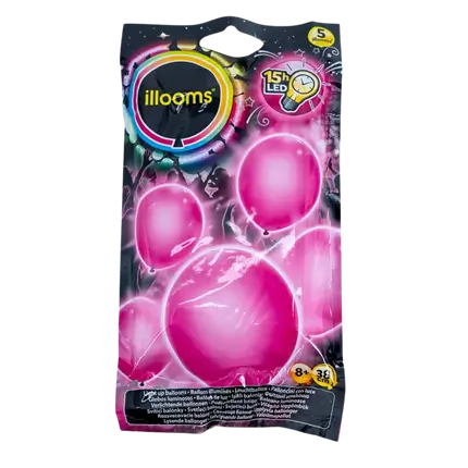 Illooms® LED-Balloner i latex - Rosa