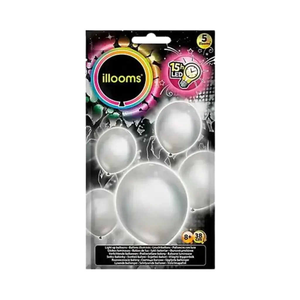 Illooms® LED-Balloner i latex - Sølv