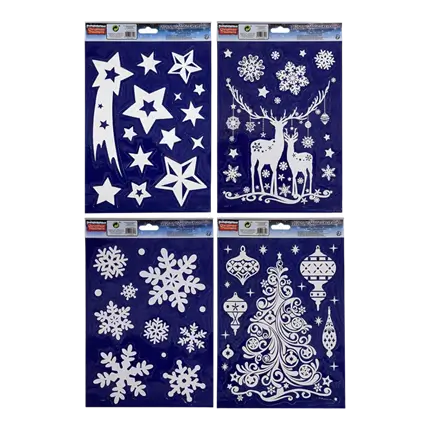 STATISK VINDUESKLISTERMÆRKE - 27*20CM - 4 ASS