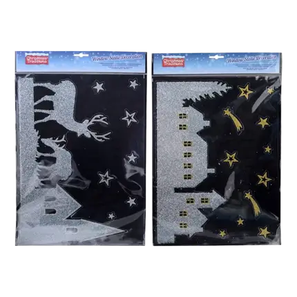 GLITTERKLISTERMÆRKE 29,5X40CM - 2 ASS