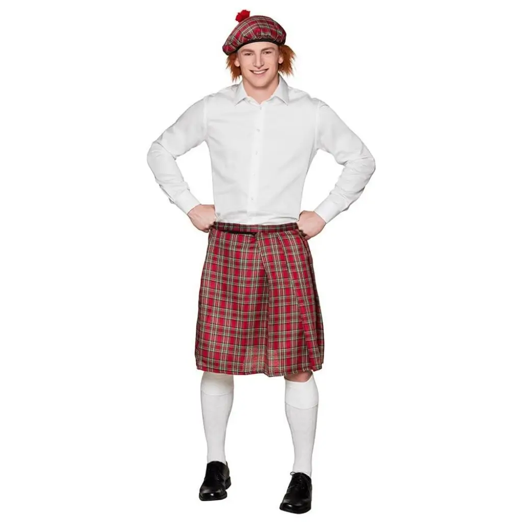 Mr Tartan rød skotskternet nederdel kilt
