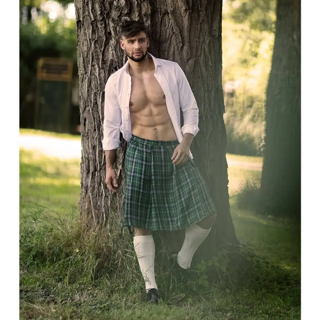 Mr Tartan grøn skotskternet nederdel kilt