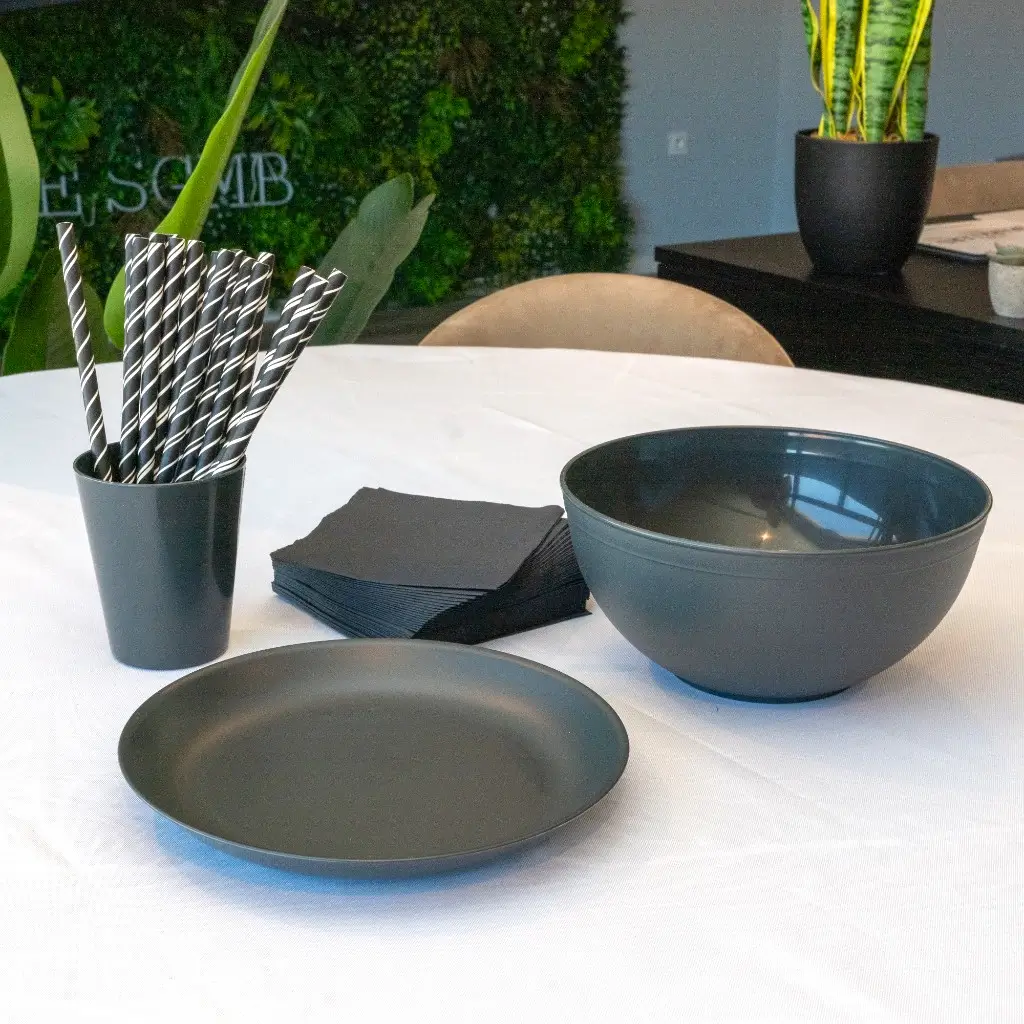 Ubrydelig PP mineralsk salatskål Antracitgrå ø 20cm