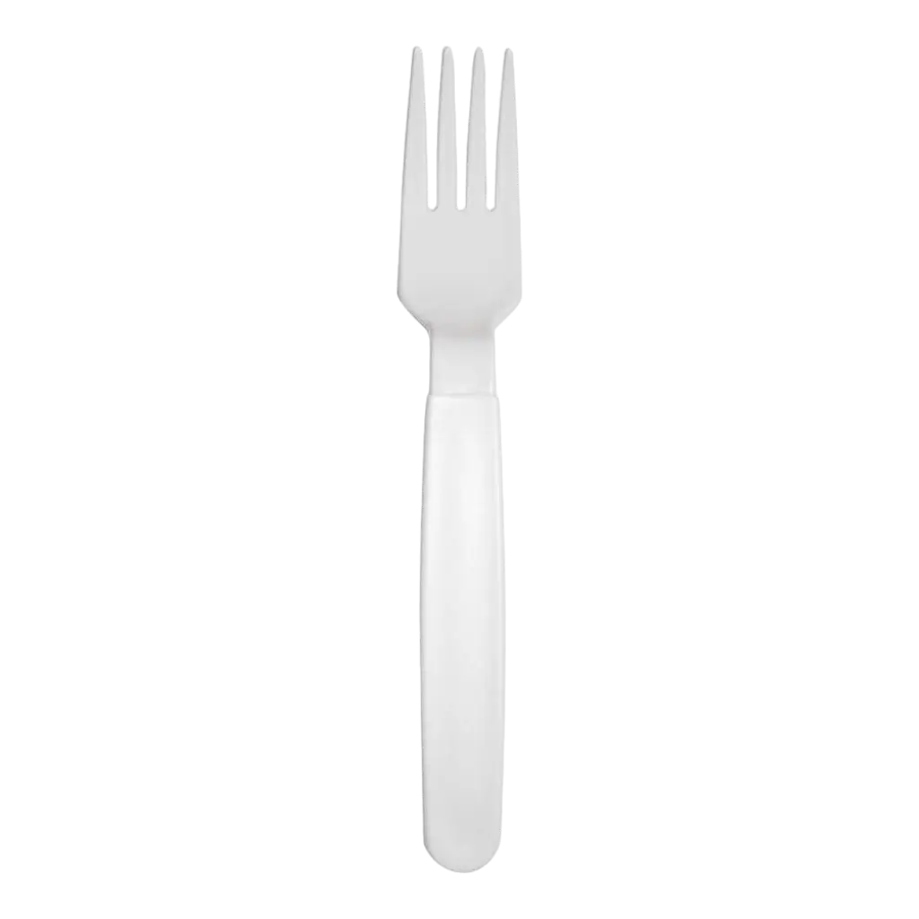 Ubrydelig gaffel PP hvid - sæt med 6 stk.
