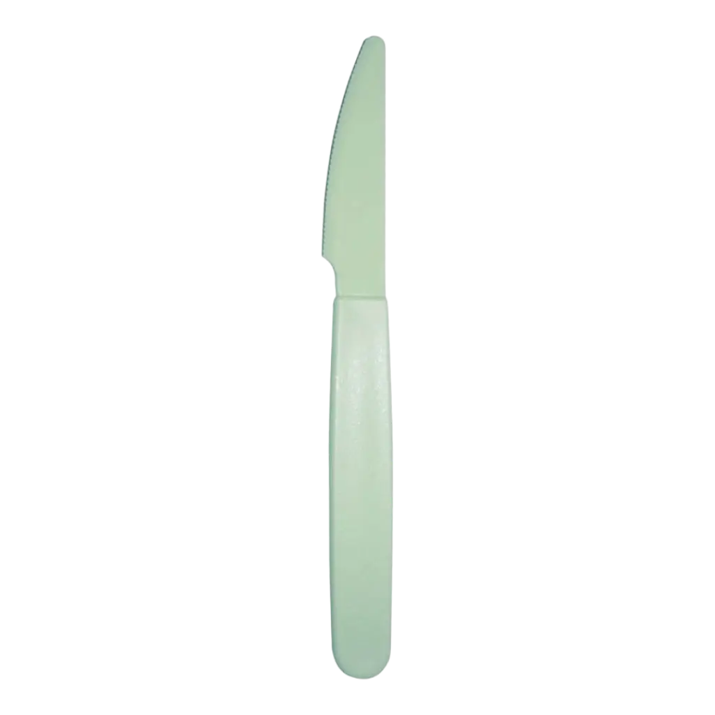 Ubrydelig pastelgrøn PP-kniv - sæt med 6 stk.