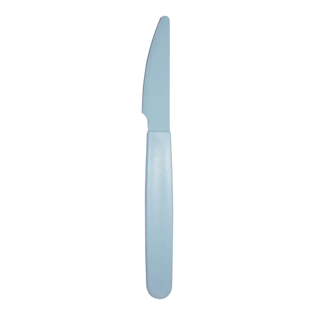 Ubrydelig pastelblå PP-kniv - sæt med 6 stk.