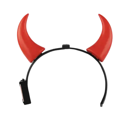 Djævelhorn Hovedbøjle Rød Lysende