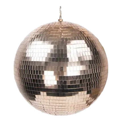 Disco facetteret kugle rosaguld - 20 cm