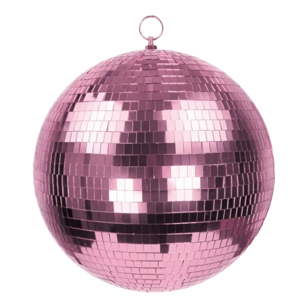 Lyserød disco-ansigtsbold - 30 cm