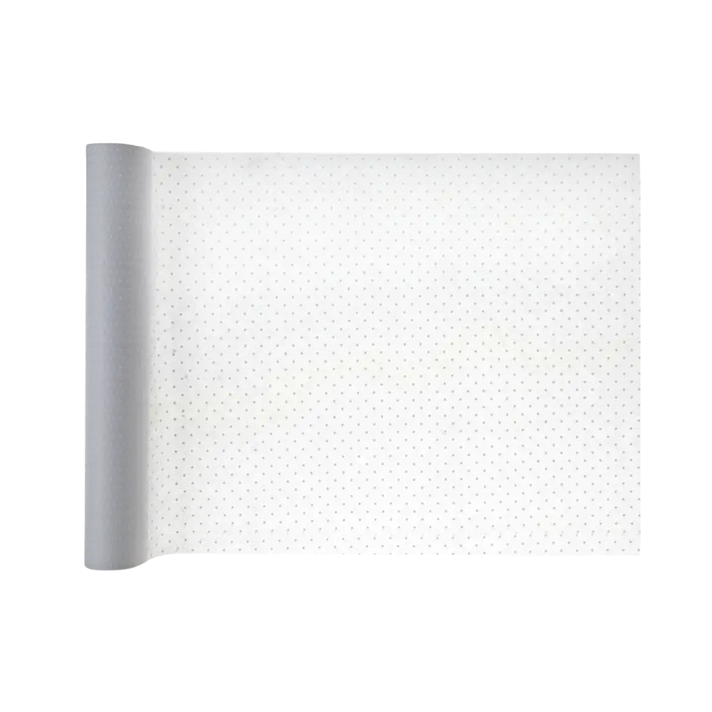 Hvid Plumetis-bordløber - 30 cm x 5 m