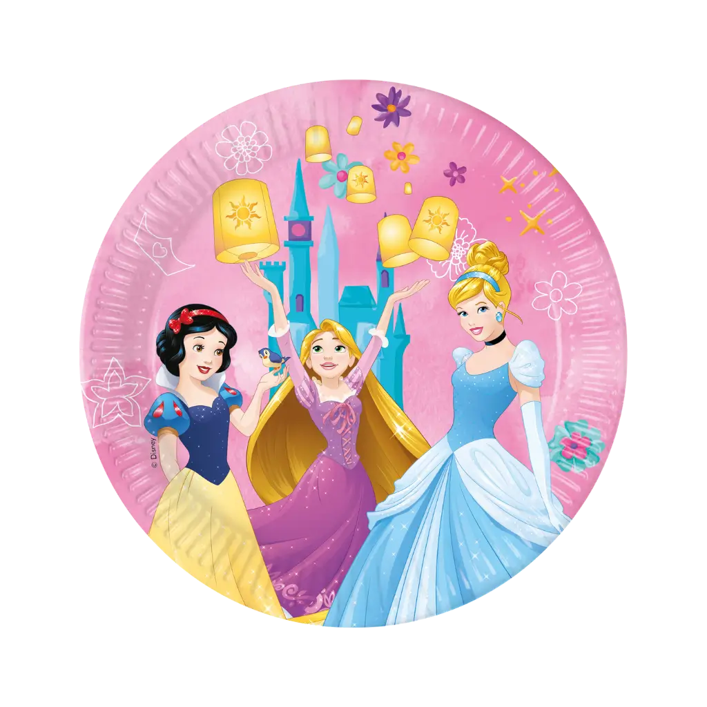 Disney Princess paptallerken ø23cm - Sæt med 8 stk.