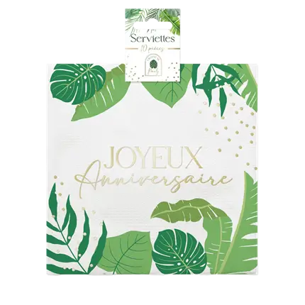 Håndklæder til tropisk fødselsdag (pakke med 10)