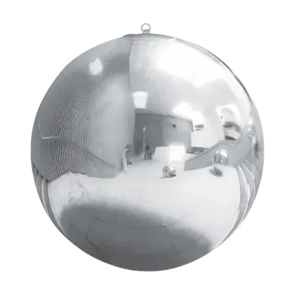 Genanvendelig oppustelig spejlkugle sølv 120 cm