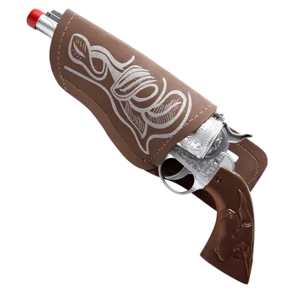 Cowboy-pistol med hylster og bælte