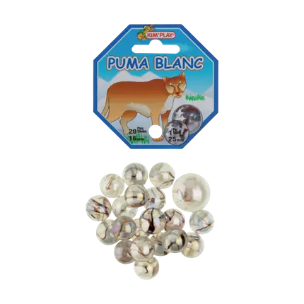 Sæt med 20 hvide Puma-kugler +1 kasket