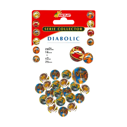 Pakke med 20 Diabolic Marbles +1 Calot (Collector's Series)