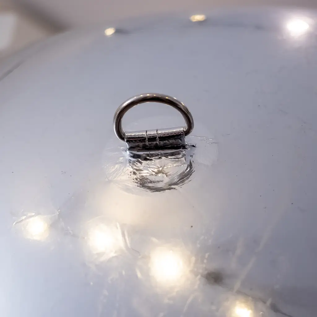 Oppustelig sølv spejlkugle 150 cm - genanvendelig dekoration