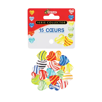 Sæt med 15 assorterede hjerte-kugler