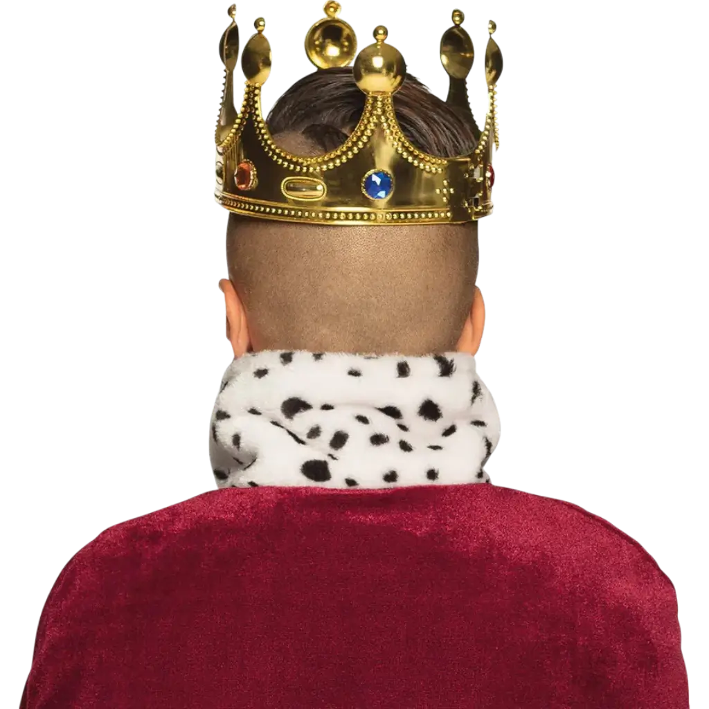 Kongebarnskrone i guld - flerfarvede sten