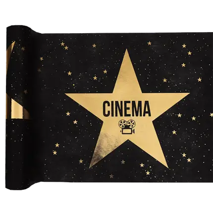 Hollywood-bordløber sort og guld - 5m*30cm