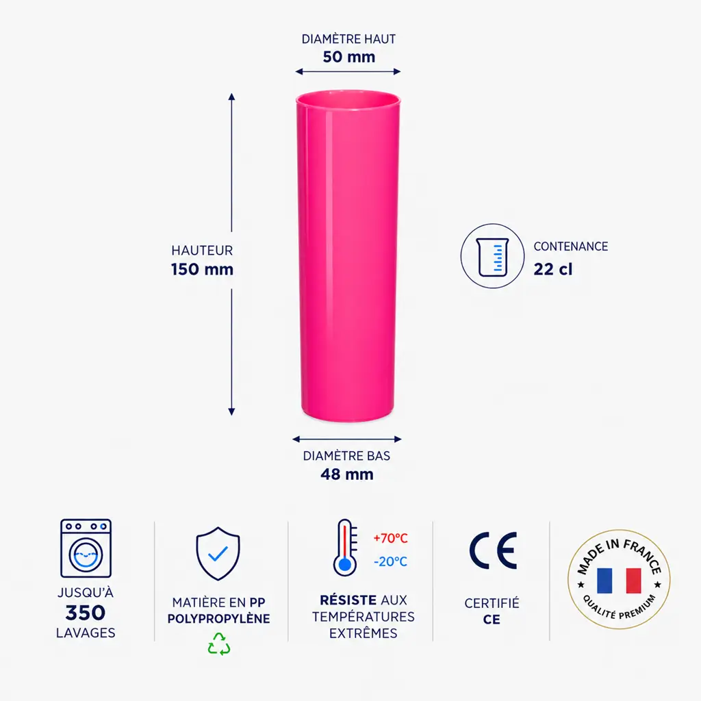 Rose 22cl ubrydeligt glasrør