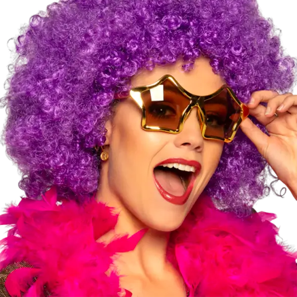 Festbriller med stjerneform, gyldne – Sæt med 2