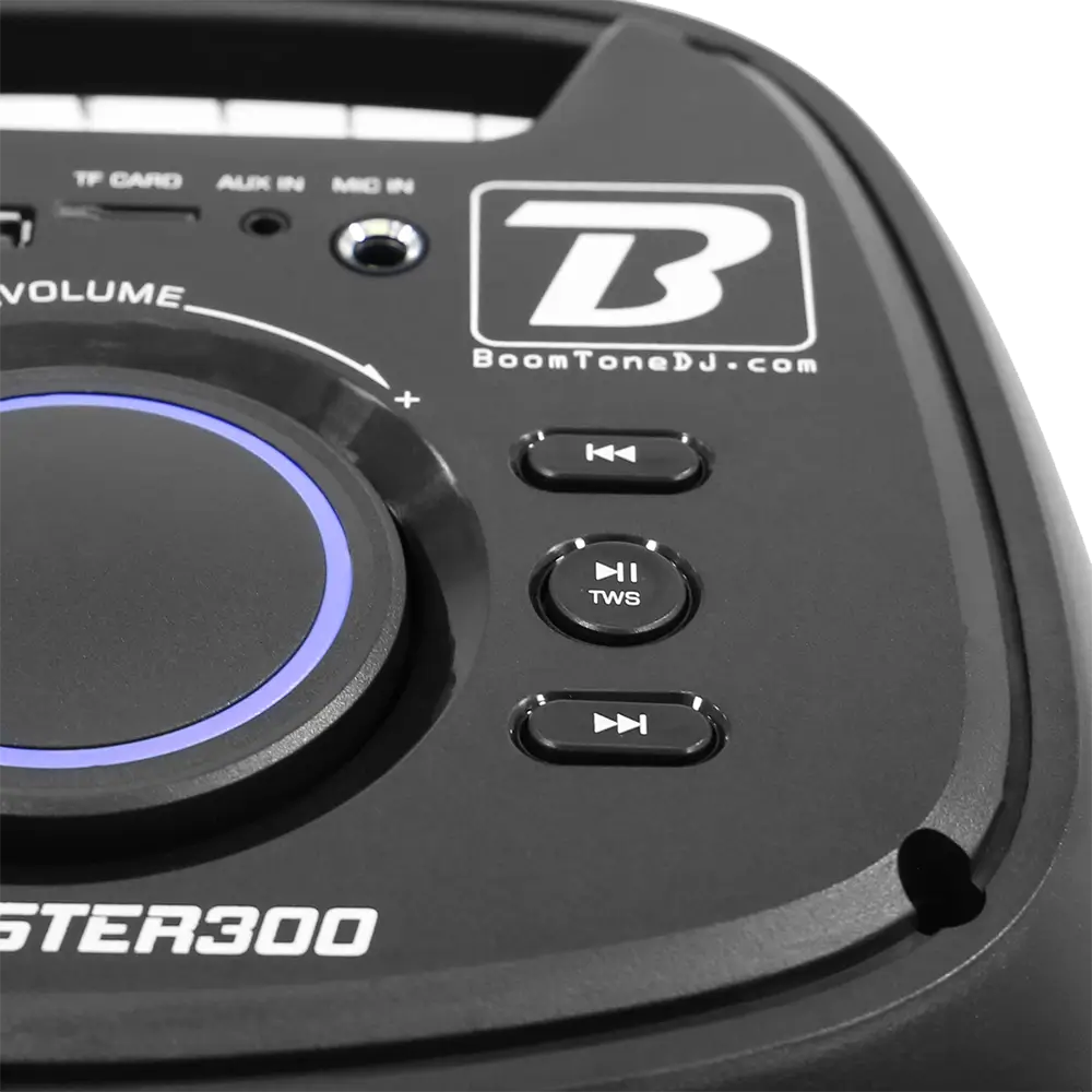 BOOMaster 300' bærbar batterihøjttaler - 250W med Bluetooth, LED