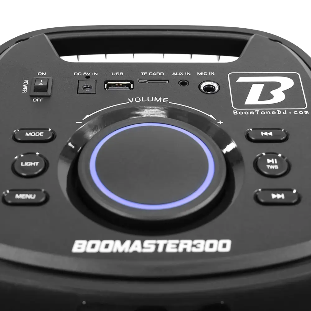 BOOMaster 300' bærbar batterihøjttaler - 250W med Bluetooth, LED
