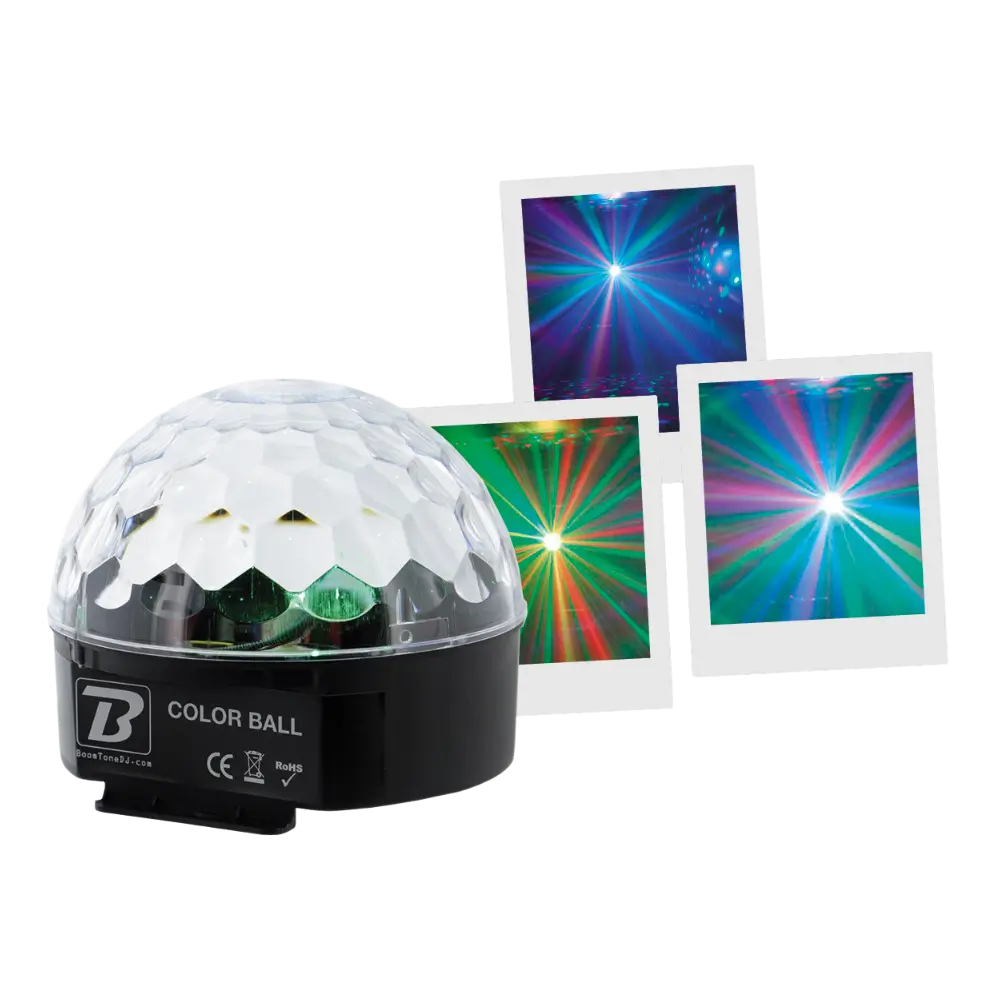 Color Ball" LED-lyssæt - RGB 9W, 82 linser, fjernbetjening medfølger