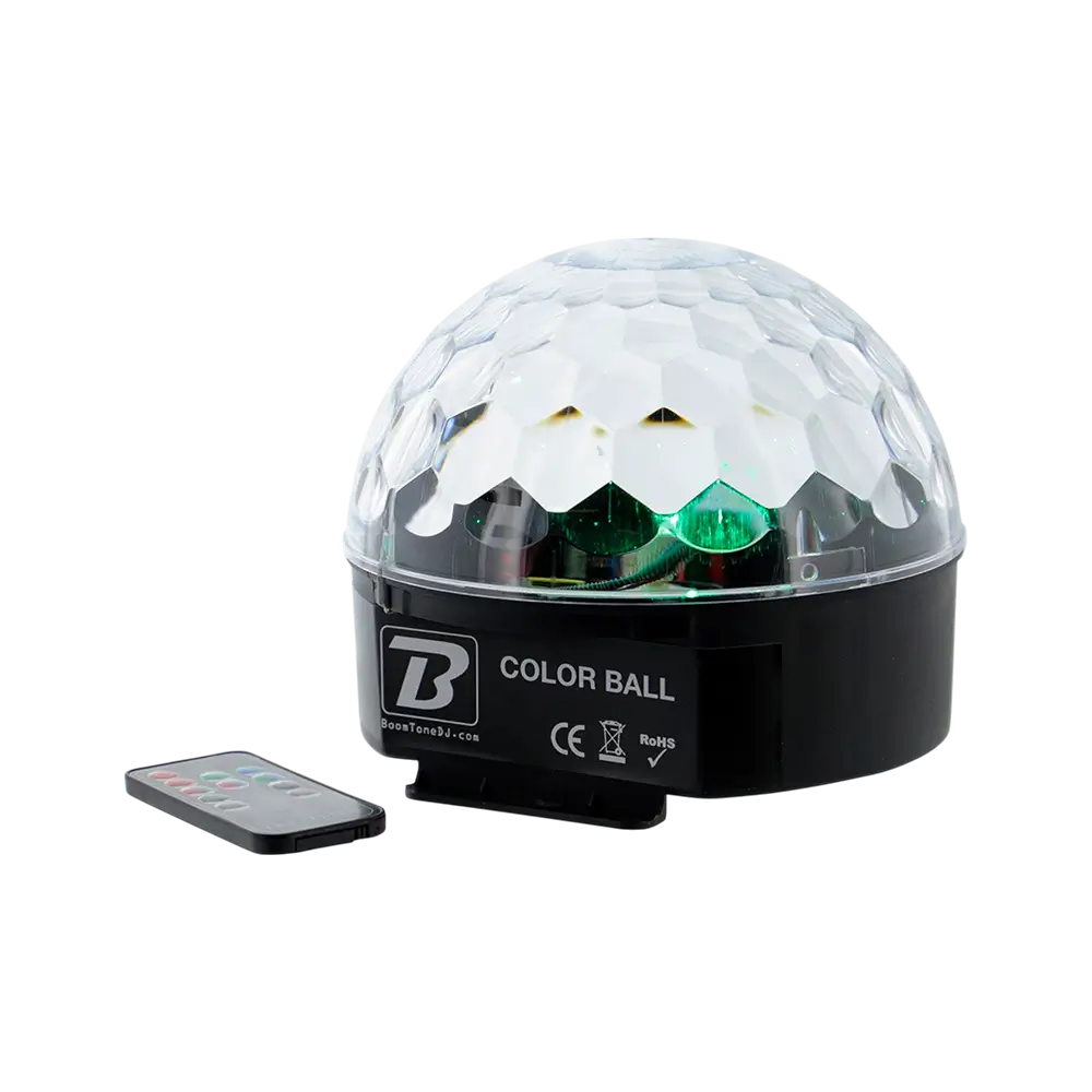 Color Ball" LED-lyssæt - RGB 9W, 82 linser, fjernbetjening medfølger