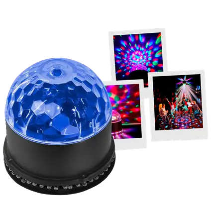 SunBall-LED-lyssæt - 48 RGB-LED'er, sol- og diskokugleeffekter, auto- og lydtilstand