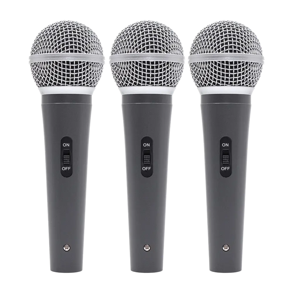 Dynamisk mikrofon "MIC 300" Mac Mah – Pakke med 3 kablede mikrofoner med kuffert, klemmer, superkardioide, XLR