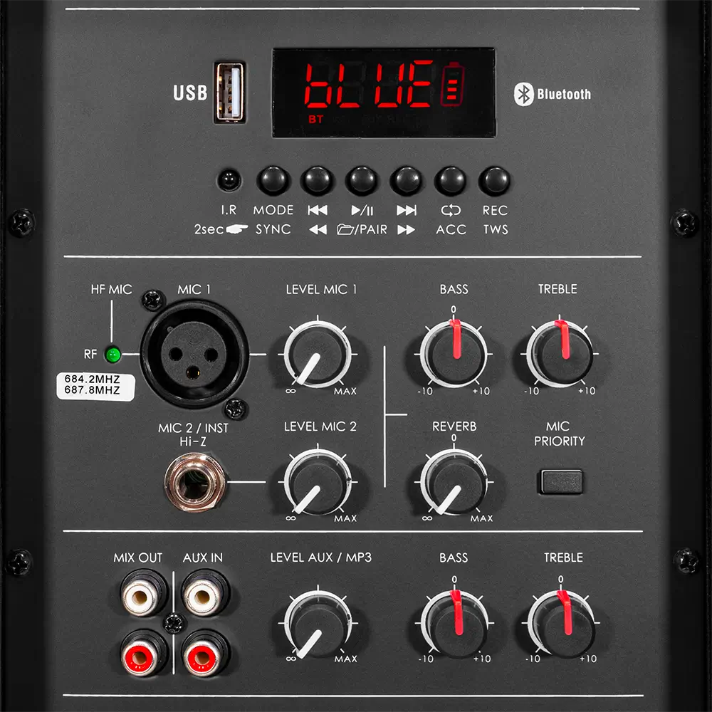 Bærbar højttaler "Mobile Pro 15" Mac Mah – 600W, Bluetooth, 2 UHF-mikrofoner