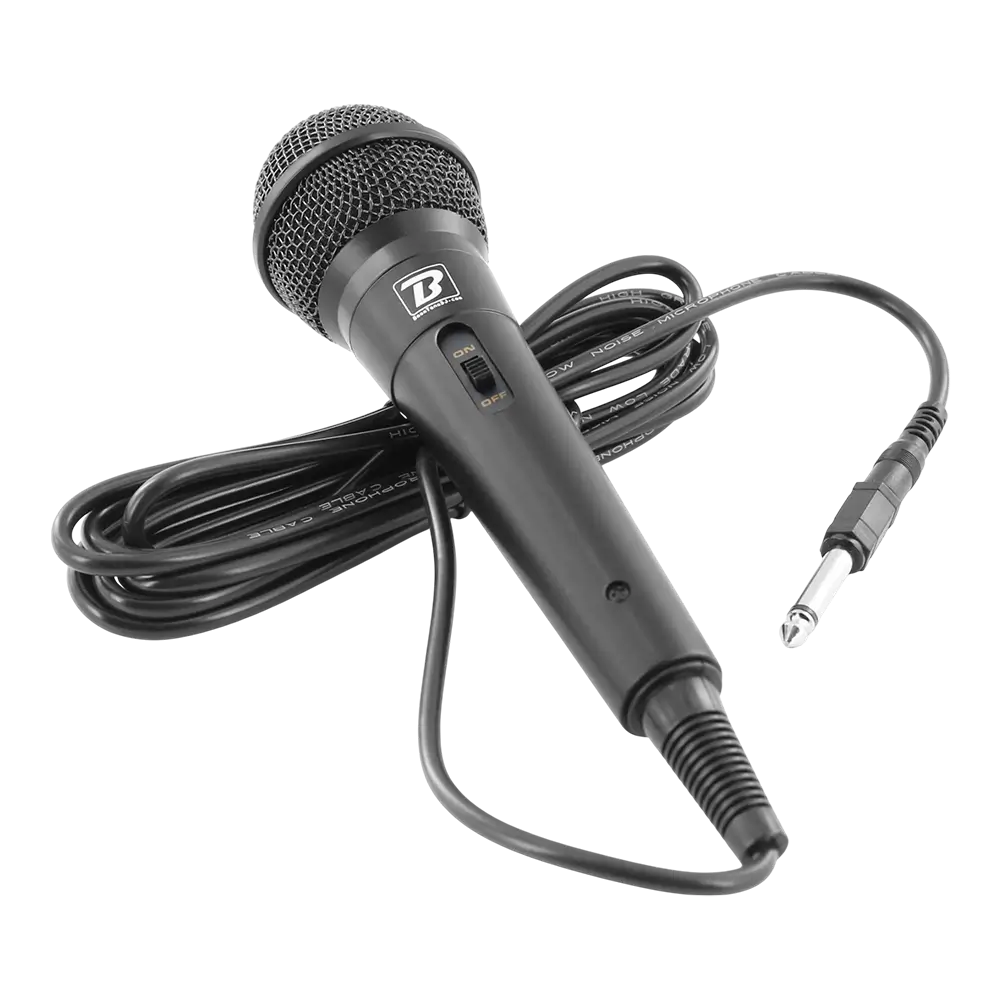 MIC10" dynamisk mikrofon - kardioid, 3 m kabel, mini-jack + 6,35 mm adapter