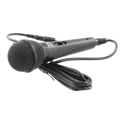 MIC10 dynamisk mikrofon - kardioid, 3 m kabel, mini-jack + 6,35 mm adapter