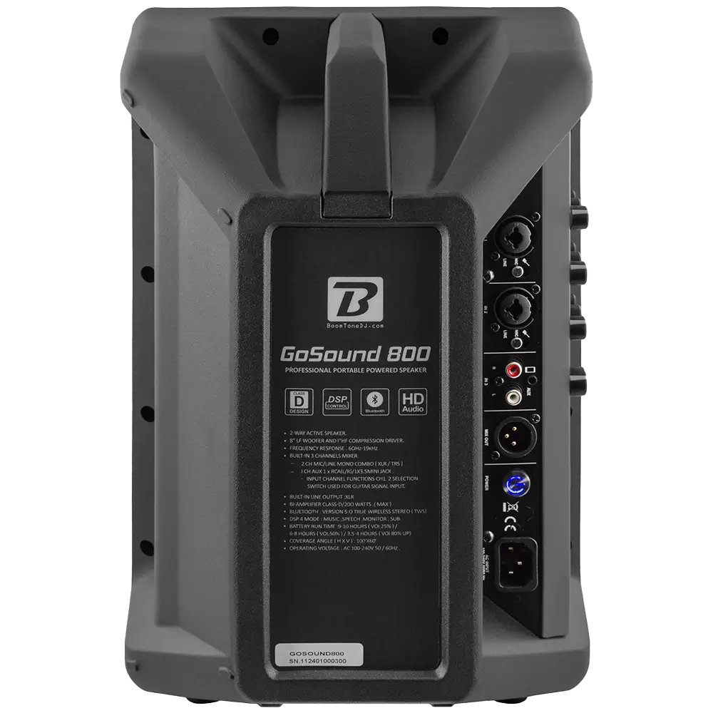 GoSound 800" bærbar højttaler - 100W RMS, Bluetooth 5.0, DSP 4 modes, 4 timers batteri