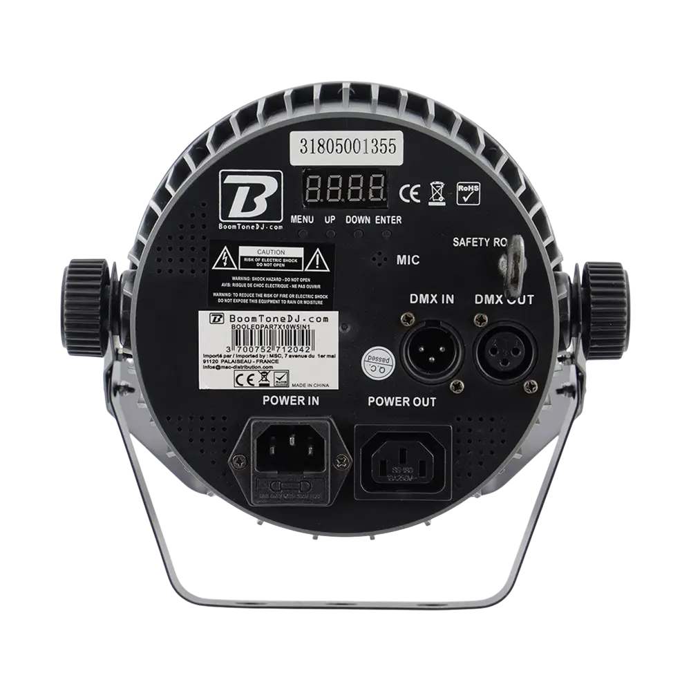 7x10W 5in1 LED PAR-projektør - 7 RGBWA-lysdioder, DMX, auto- og musiktilstande og fjernbetjening
