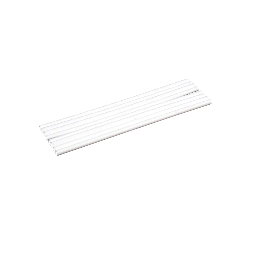 Hvidt genanvendeligt PP-sugerør 20 cm ø 6 mm - fødevaresikkert og genanvendeligt (pakke med 250)
