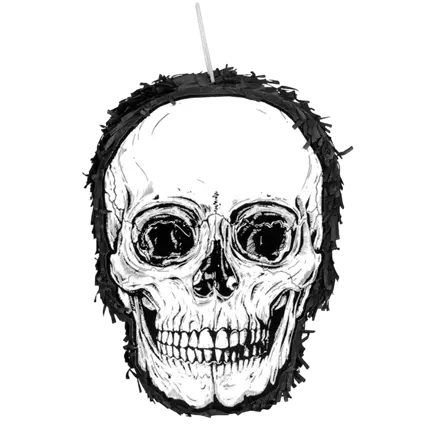 Piñata med dødningehoved og korslagte knogler - Skal slås - 35 cm