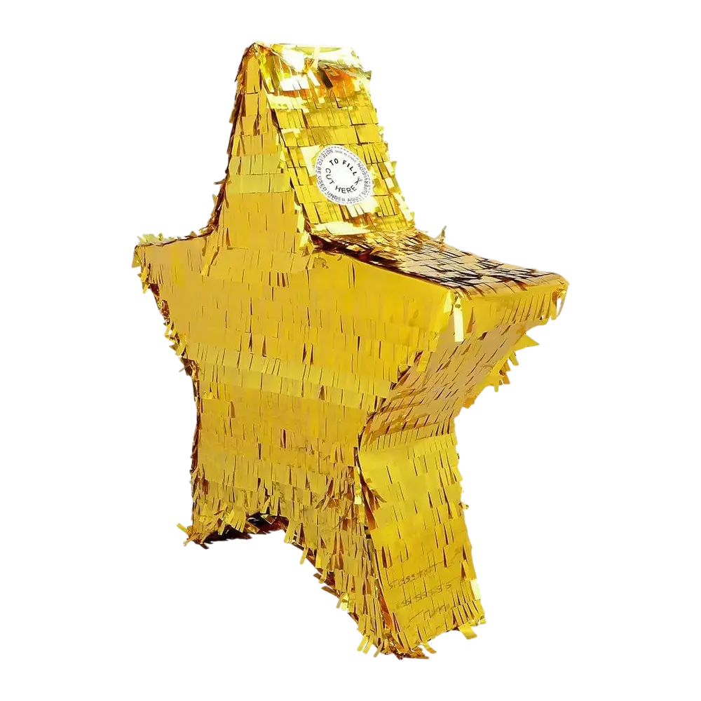 Piñata gylden stjerne - Til at banke på - 44 cm