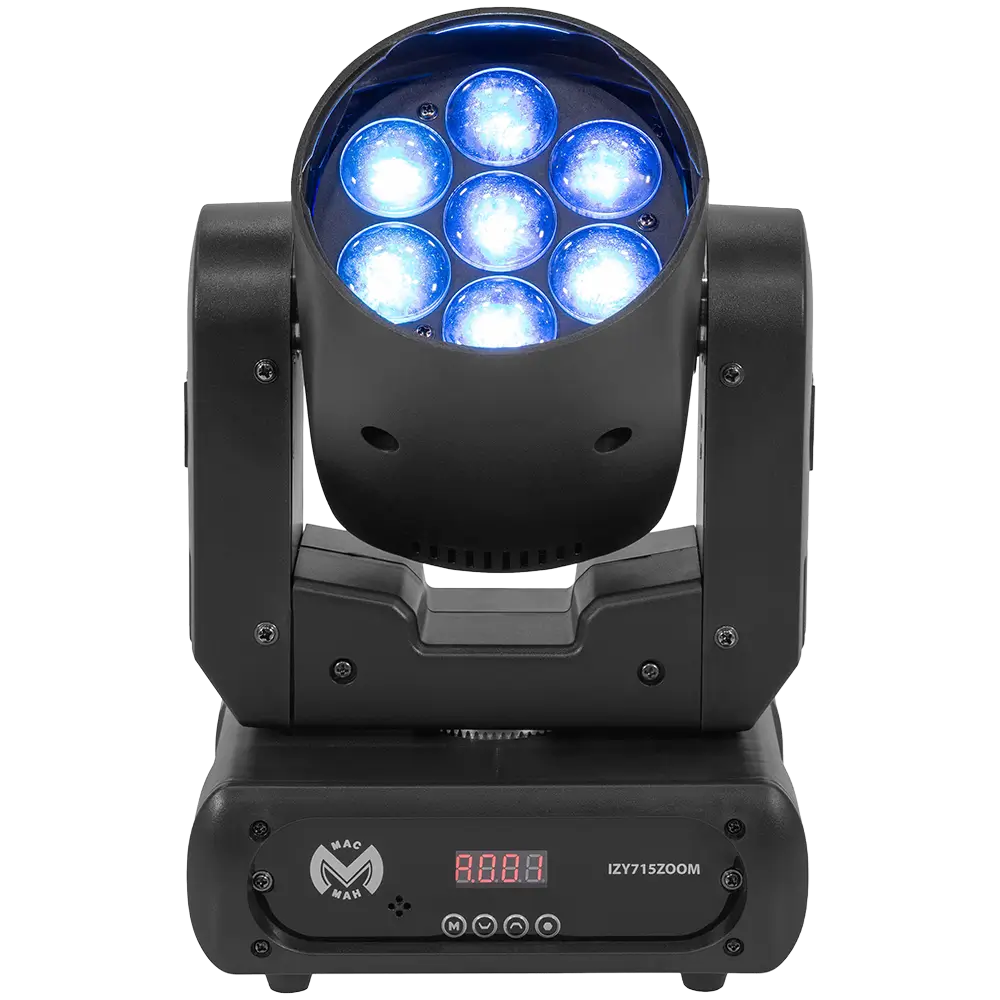 Professionelt LED-vaskehoved, "IZY 715 Zoom" - stroboskop & DMX - Mac Mah